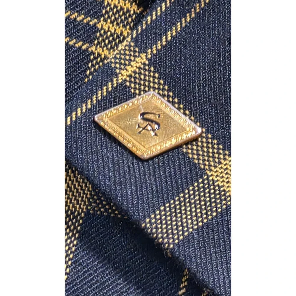 Stacy Adams Hugor Trio SA Plaid Jacket Blazer Men 44R Black Gold 7-Button Zoot